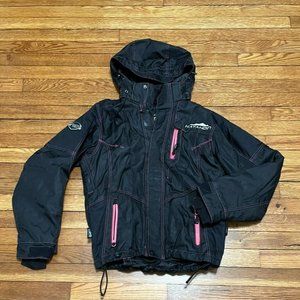Katahdin Gear Snowmobile Jacket Padded Hooded Women's Size XS Black/Pink
